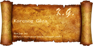Korcsog Géza névjegykártya